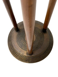 Vienna Secession Pedestal in Walnut and Patinated Brass, 1900s